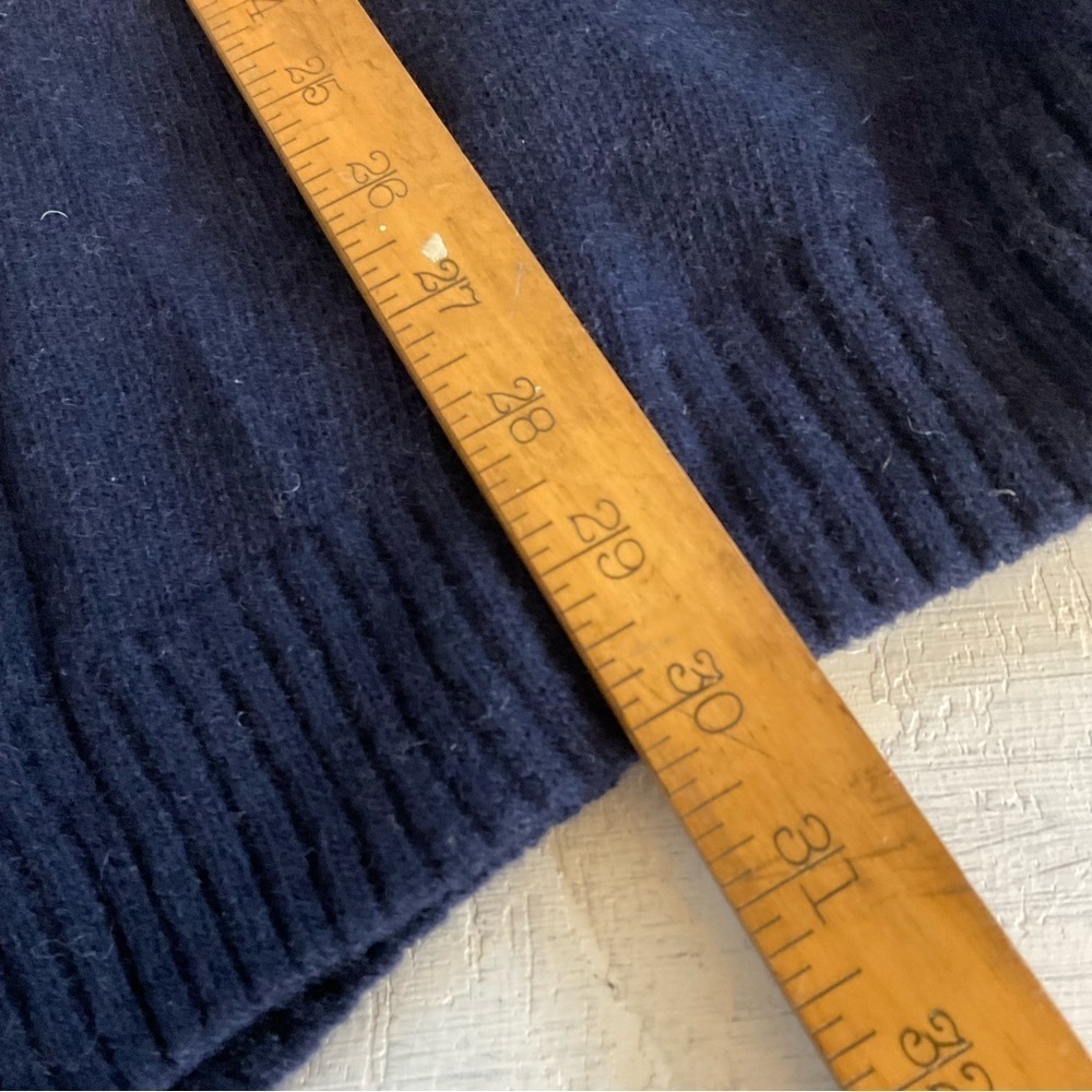 Wool Blend Sweater Italy Fair Isle Nordic Navy Light Blue White Crew Size XL - Picture 6 of 6